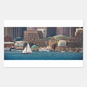 USA, Massachusetts. Boston Waterfront Skyline 2 Rectangular Sticker