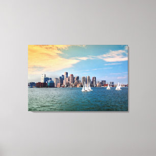 USA, Massachusetts. Boston Waterfront Skyline 3 Canvas Print