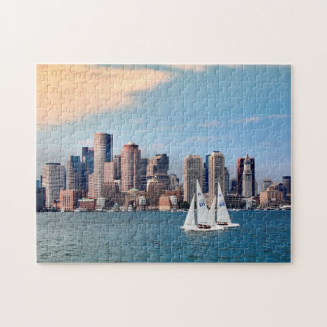 USA, Massachusetts. Boston Waterfront Skyline 3 Jigsaw Puzzle (Horizontal)