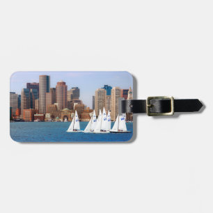 USA, Massachusetts. Boston Waterfront Skyline 4 Luggage Tag