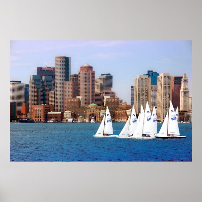 USA, Massachusetts. Boston Waterfront Skyline 4 Poster (Front)
