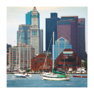 USA, Massachusetts. Boston Waterfront Skyline Canvas Print