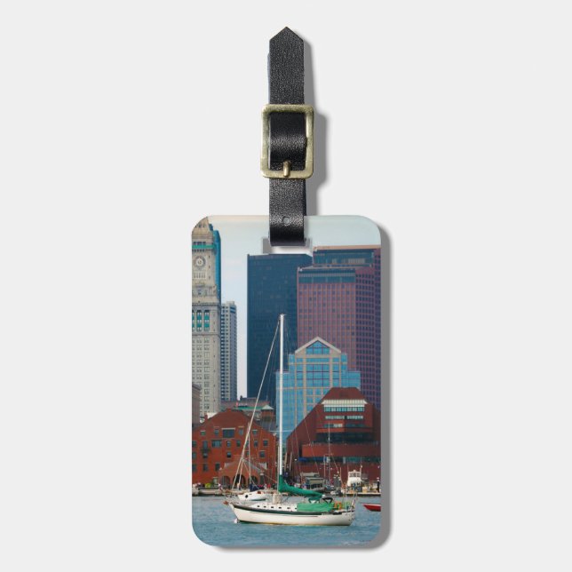 USA, Massachusetts. Boston Waterfront Skyline Luggage Tag (Front Vertical)