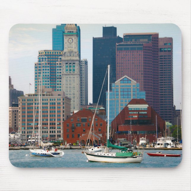 USA, Massachusetts. Boston Waterfront Skyline Mouse Mat (Front)