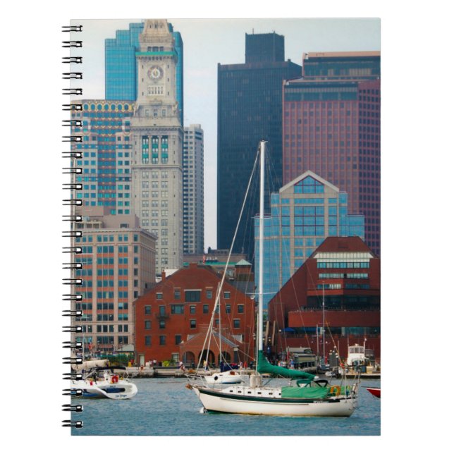 USA, Massachusetts. Boston Waterfront Skyline Notebook (Front)