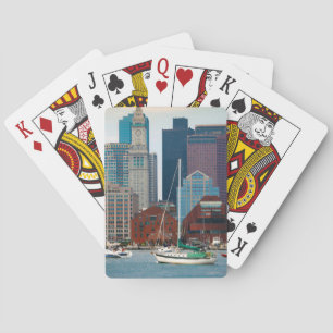 USA, Massachusetts. Boston Waterfront Skyline Playing Cards