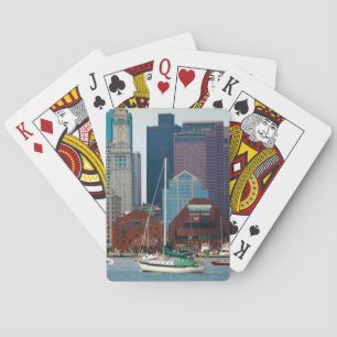 USA, Massachusetts. Boston Waterfront Skyline Playing Cards