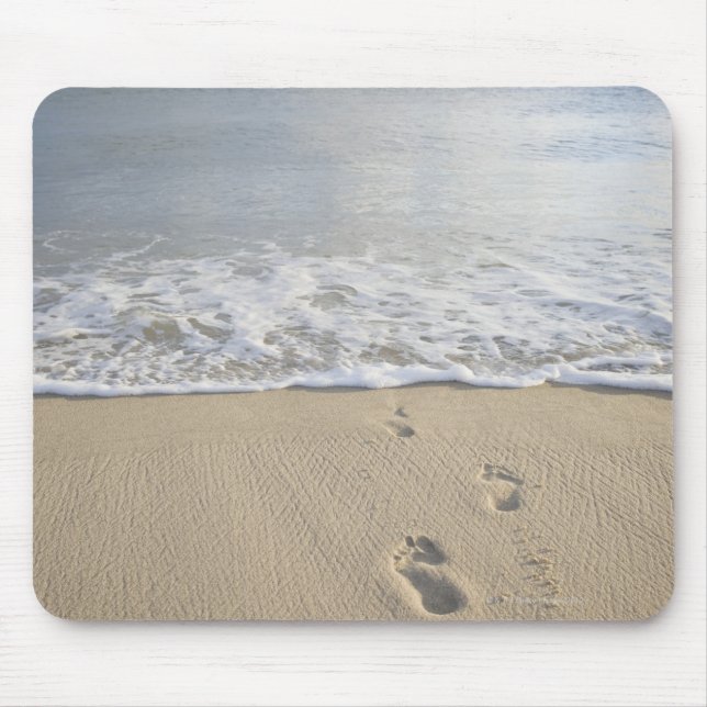 USA, Massachusetts, Cape Cod, footprints on Mouse Mat (Front)