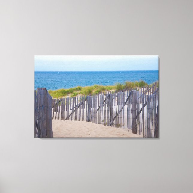 USA, Massachusetts. Dunes And Path Canvas Print (Front)
