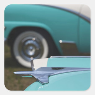 USA, Massachusetts, Gloucester. 1950s-era Ford Square Sticker