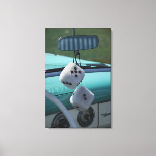 USA, Massachusetts, Gloucester. Fuzzy dice in a Canvas Print