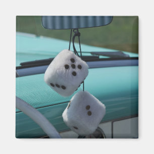 USA, Massachusetts, Gloucester. Fuzzy dice in a Magnet