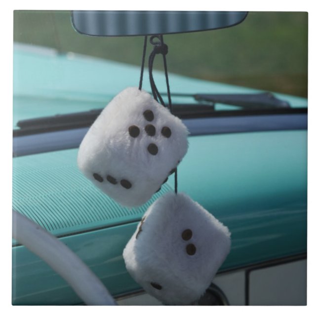 USA, Massachusetts, Gloucester. Fuzzy dice in a Tile (Front)