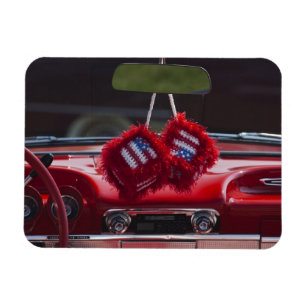 USA, Massachusetts, Gloucester. Fuzzy dice with Magnet