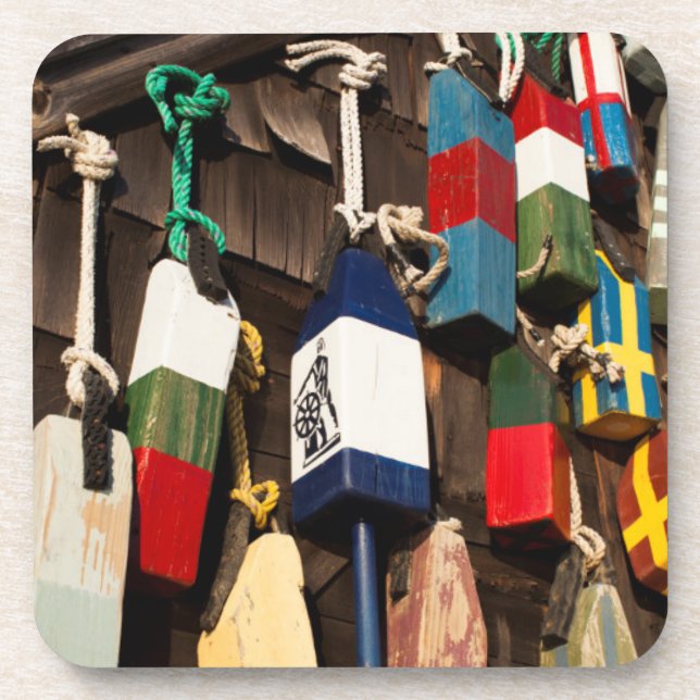USA, Massachusetts, Gloucester, Lobster Buoys 2 Coaster (Front)