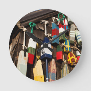 USA, Massachusetts, Gloucester, Lobster Buoys 2 Round Clock