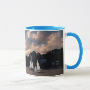 USA, Massachusetts. Sunset Sailing Mug