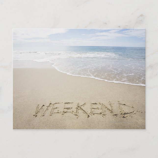 USA, Massachusetts, Word ''weekend'' drawn on Postcard (Front)