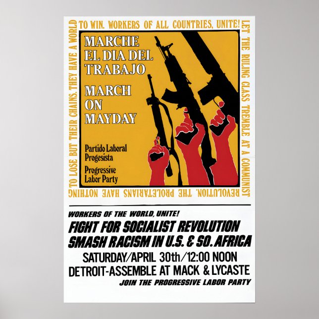 USA Mayday Protest Poster Socialist Revolution (Front)