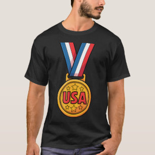 Usa Medal - Usa Sports Winter And Summer - Usa T-Shirt