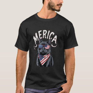 USA 'Merica Cat 4th of July Men Women Kids Funny P T-Shirt