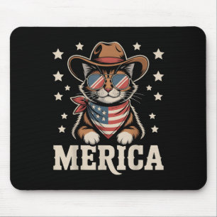 Usa Merica Cat 4th Of July Men Women Kids Funny Pa Mouse Mat