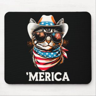 Usa merica Cat 4th Of July Men Women Kids Funny Pa Mouse Mat