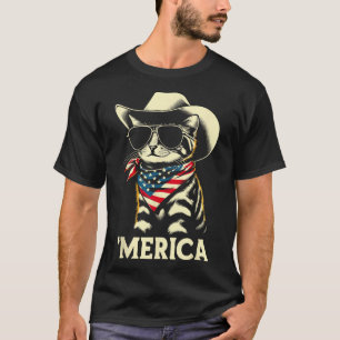 Usa merica Cat 4th Of July Men Women Kids Funny Pa T-Shirt