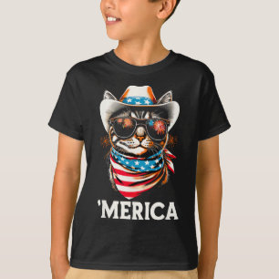 Usa merica Cat 4th Of July Men Women Kids Funny Pa T-Shirt