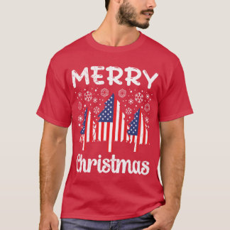 USA Merry Christmas Firrees Christmas Party family T-Shirt