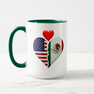 USA Mexico Heart flags Spanish Hispanic Heritage  Mug