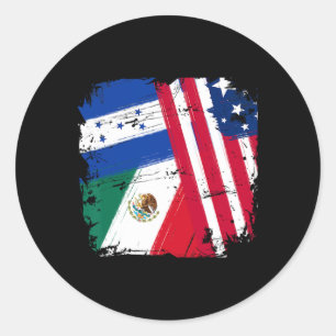 Usa Mexico Honduras Flags  Classic Round Sticker