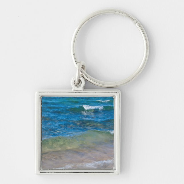 USA, Michigan. Clear Waters Of Lake Superior Key Ring (Front)