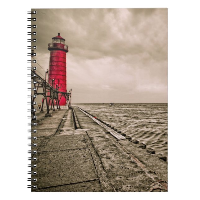USA, Michigan, Grand Haven Lighthouse Notebook (Front)