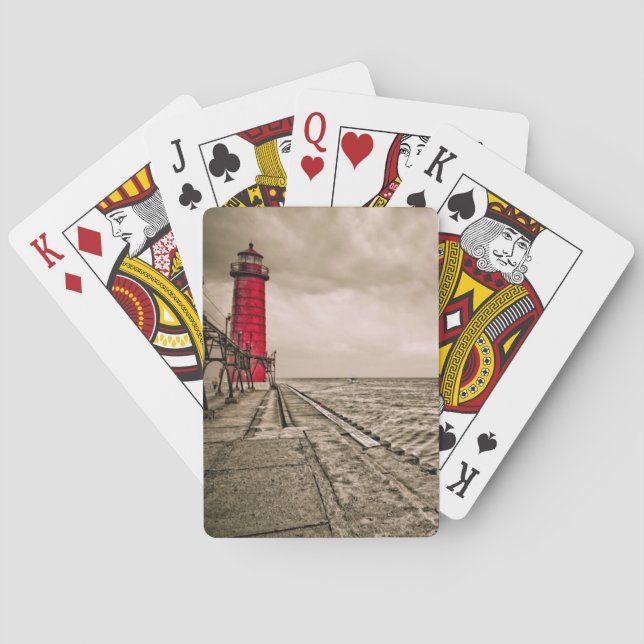 USA, Michigan, Grand Haven Lighthouse Playing Cards (Back)