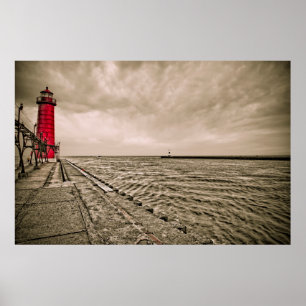 USA, Michigan, Grand Haven Lighthouse Poster
