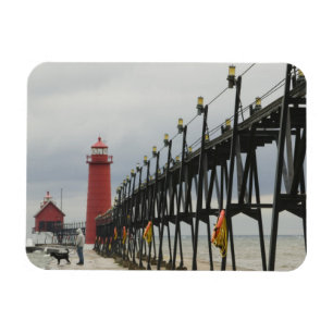 USA, Michigan, Lake Michigan Shore, Grand Haven: Magnet