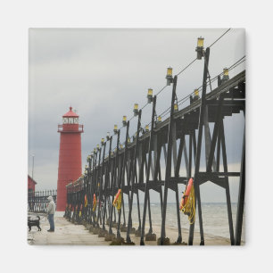 USA, Michigan, Lake Michigan Shore, Grand Haven: Magnet