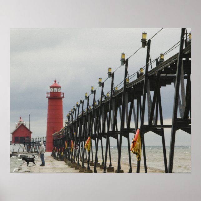 USA, Michigan, Lake Michigan Shore, Grand Haven: Poster (Front)