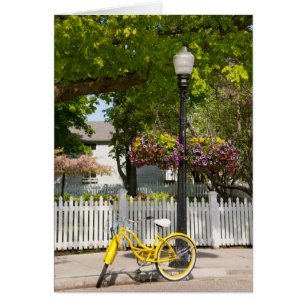 USA, Michigan, Mackinac Island. Yellow Bike