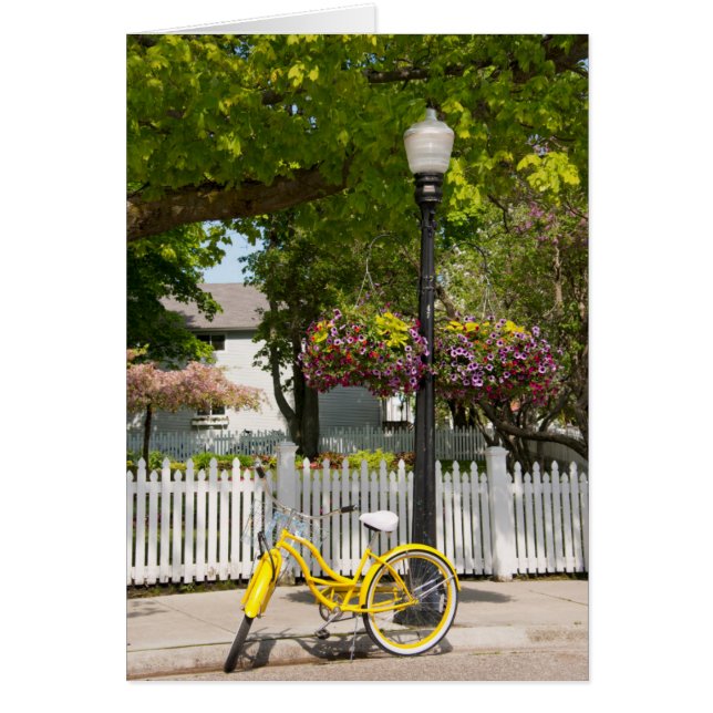 USA, Michigan, Mackinac Island. Yellow Bike (Front)