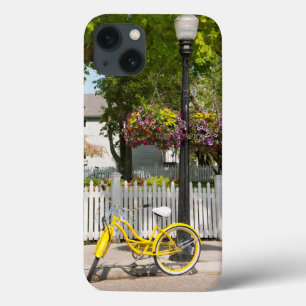 USA, Michigan, Mackinac Island. Yellow Bike iPhone 13 Case