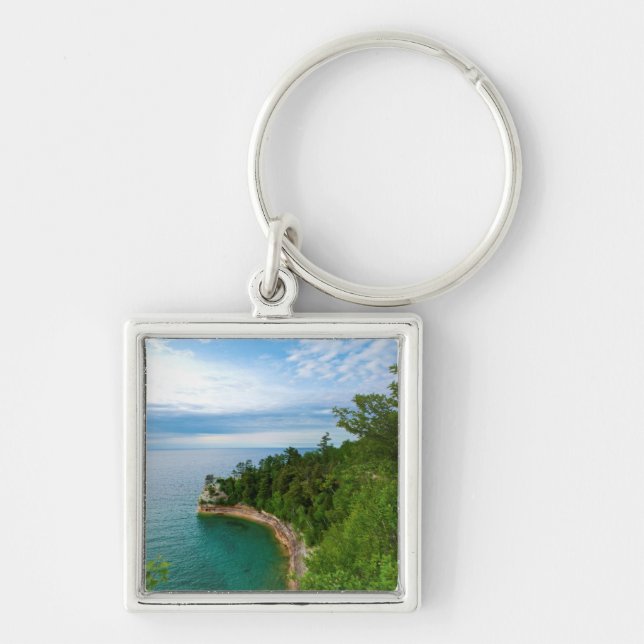USA, Michigan. Miner's Castle Rock Formation 3 Key Ring (Front)