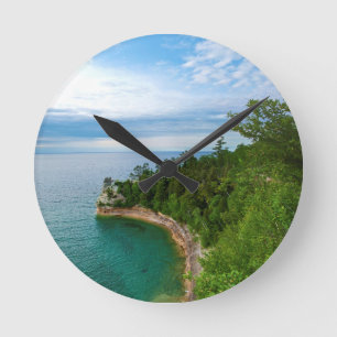 USA, Michigan. Miner's Castle Rock Formation 3 Round Clock