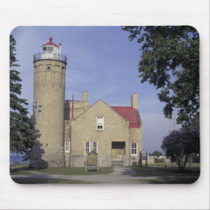 USA, Michigan Old Mackinac Point Lighthouse Mouse Mat