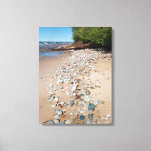 USA, Michigan. Pebbles Along 12 Mile Beach Canvas Print