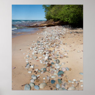 USA, Michigan. Pebbles Along 12 Mile Beach Poster