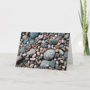 USA, Michigan. Polished Pebbles On The Shore Card