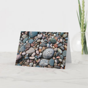 USA, Michigan. Polished Pebbles On The Shore Card