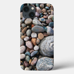 USA, Michigan. Polished Pebbles On The Shore iPhone 13 Case